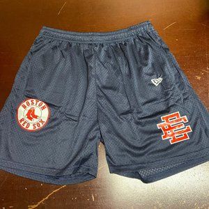 Mens Blue EE Boston Red Sox Elastic Waist Pull On MLB Shorts Sz L